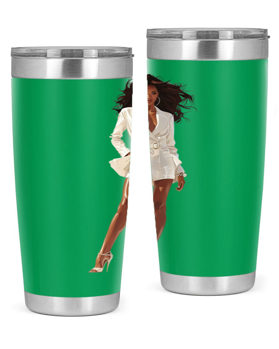 A stylish fashion girl wearing a white cotton tank top, showcasing a trendy and casual look perfect for summer outings.