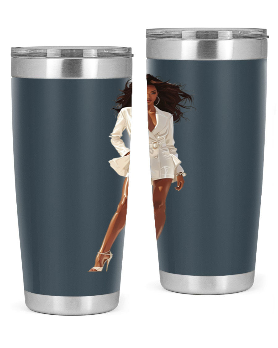 A stylish fashion girl wearing a white cotton tank top, showcasing a trendy and casual look perfect for summer outings.