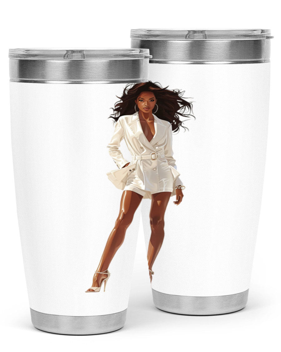 A stylish fashion girl wearing a white cotton tank top, showcasing a trendy and casual look perfect for summer outings.