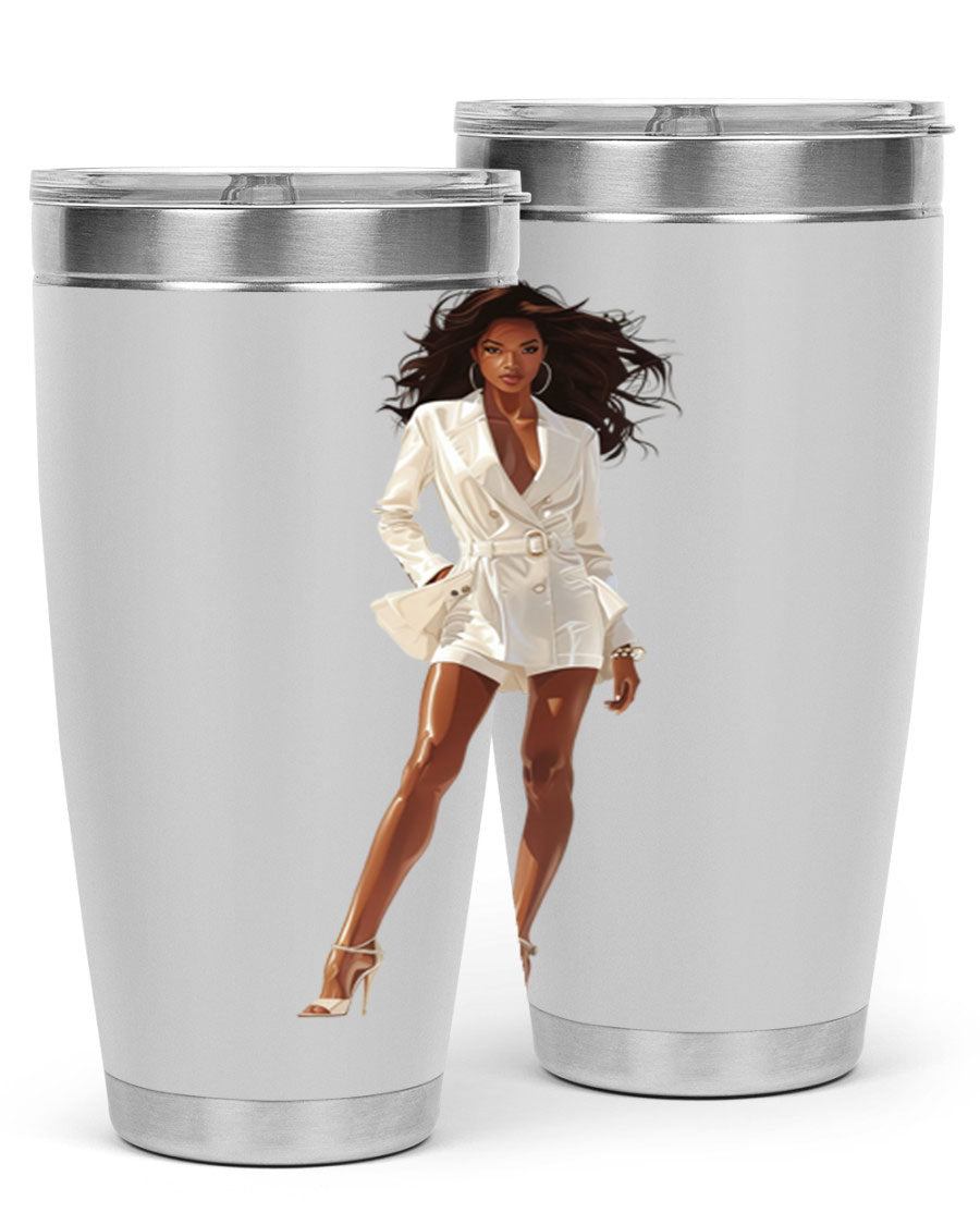 A stylish fashion girl wearing a white cotton tank top, showcasing a trendy and casual look perfect for summer outings.