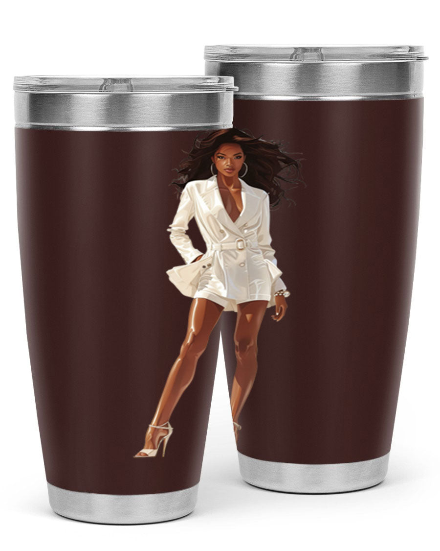 A stylish fashion girl wearing a white cotton tank top, showcasing a trendy and casual look perfect for summer outings.