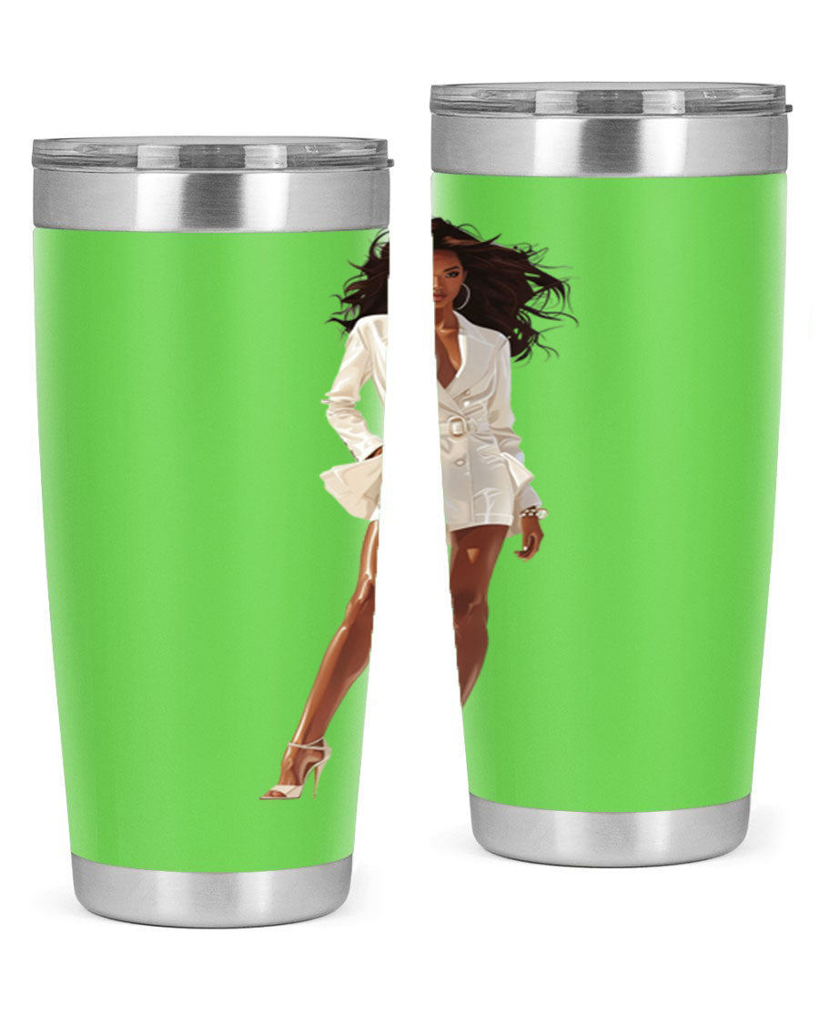 A stylish fashion girl wearing a white cotton tank top, showcasing a trendy and casual look perfect for summer outings.