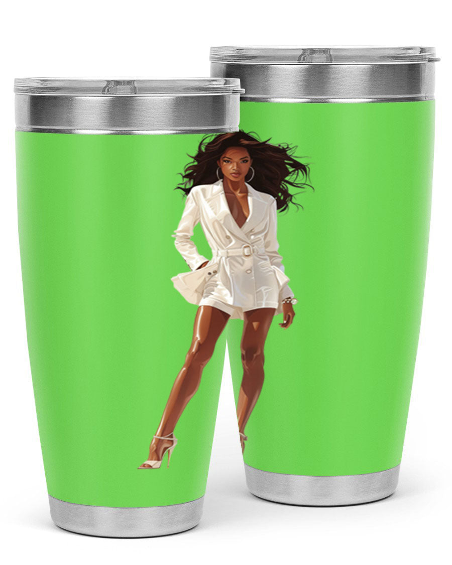 A stylish fashion girl wearing a white cotton tank top, showcasing a trendy and casual look perfect for summer outings.