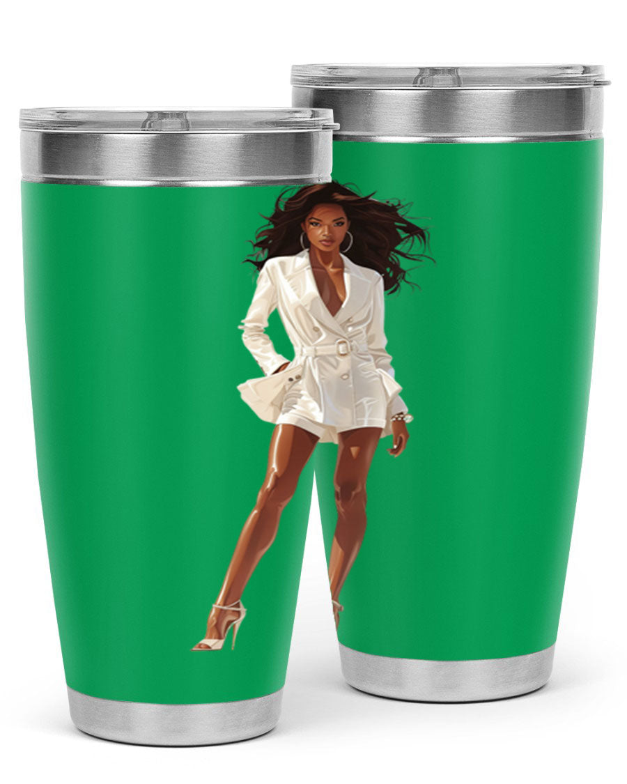 A stylish fashion girl wearing a white cotton tank top, showcasing a trendy and casual look perfect for summer outings.