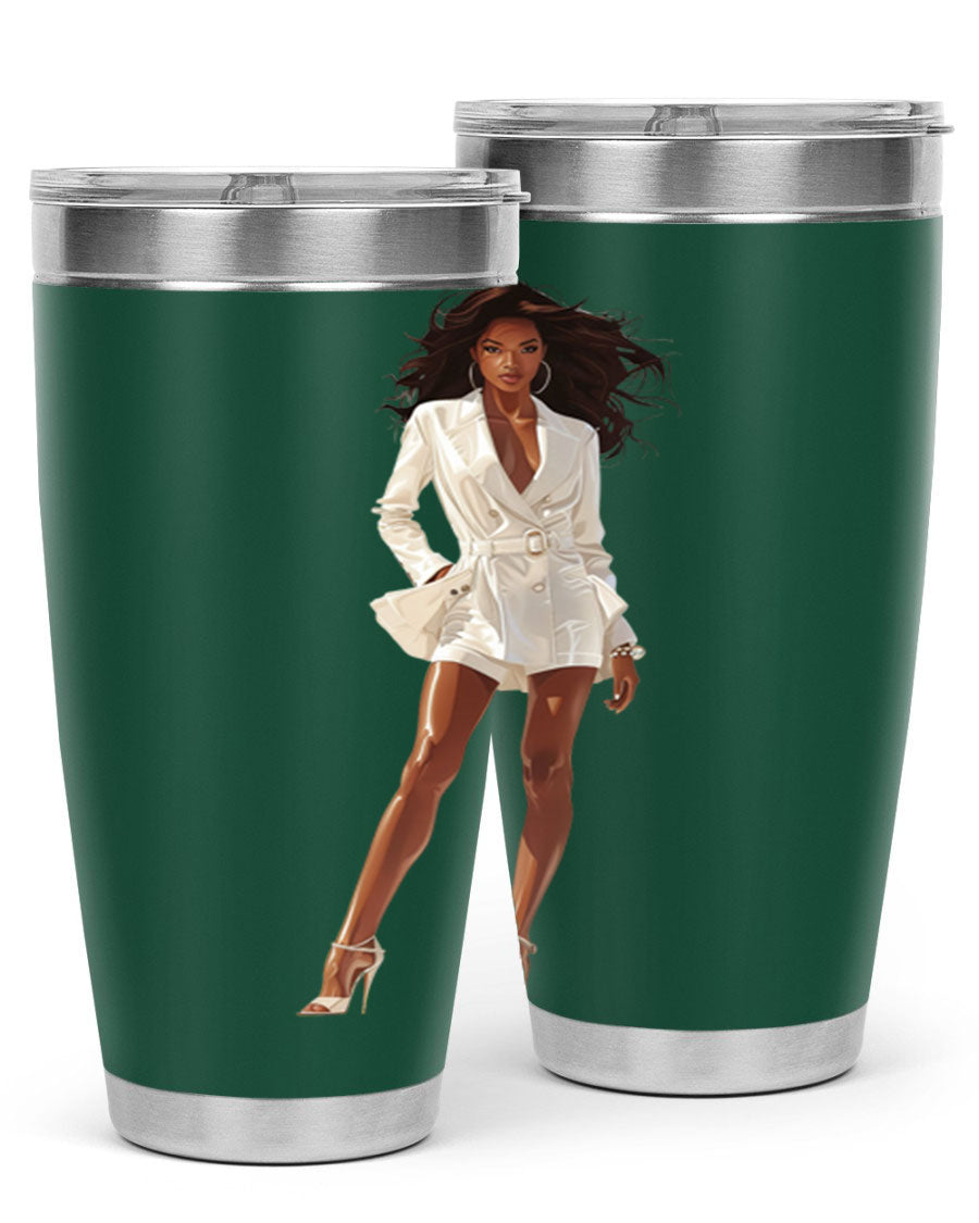 A stylish fashion girl wearing a white cotton tank top, showcasing a trendy and casual look perfect for summer outings.