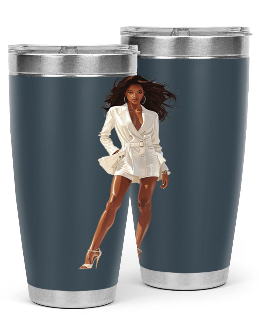 A stylish fashion girl wearing a white cotton tank top, showcasing a trendy and casual look perfect for summer outings.