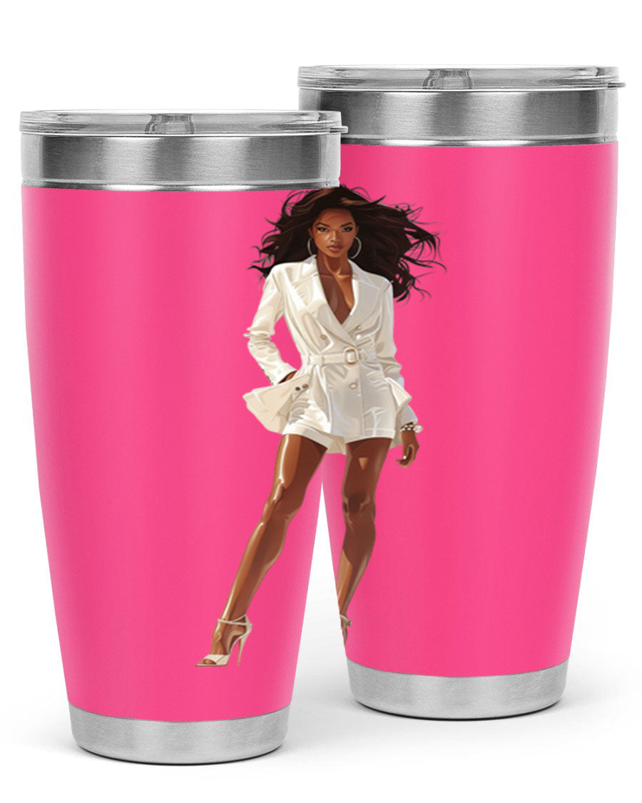 A stylish fashion girl wearing a white cotton tank top, showcasing a trendy and casual look perfect for summer outings.