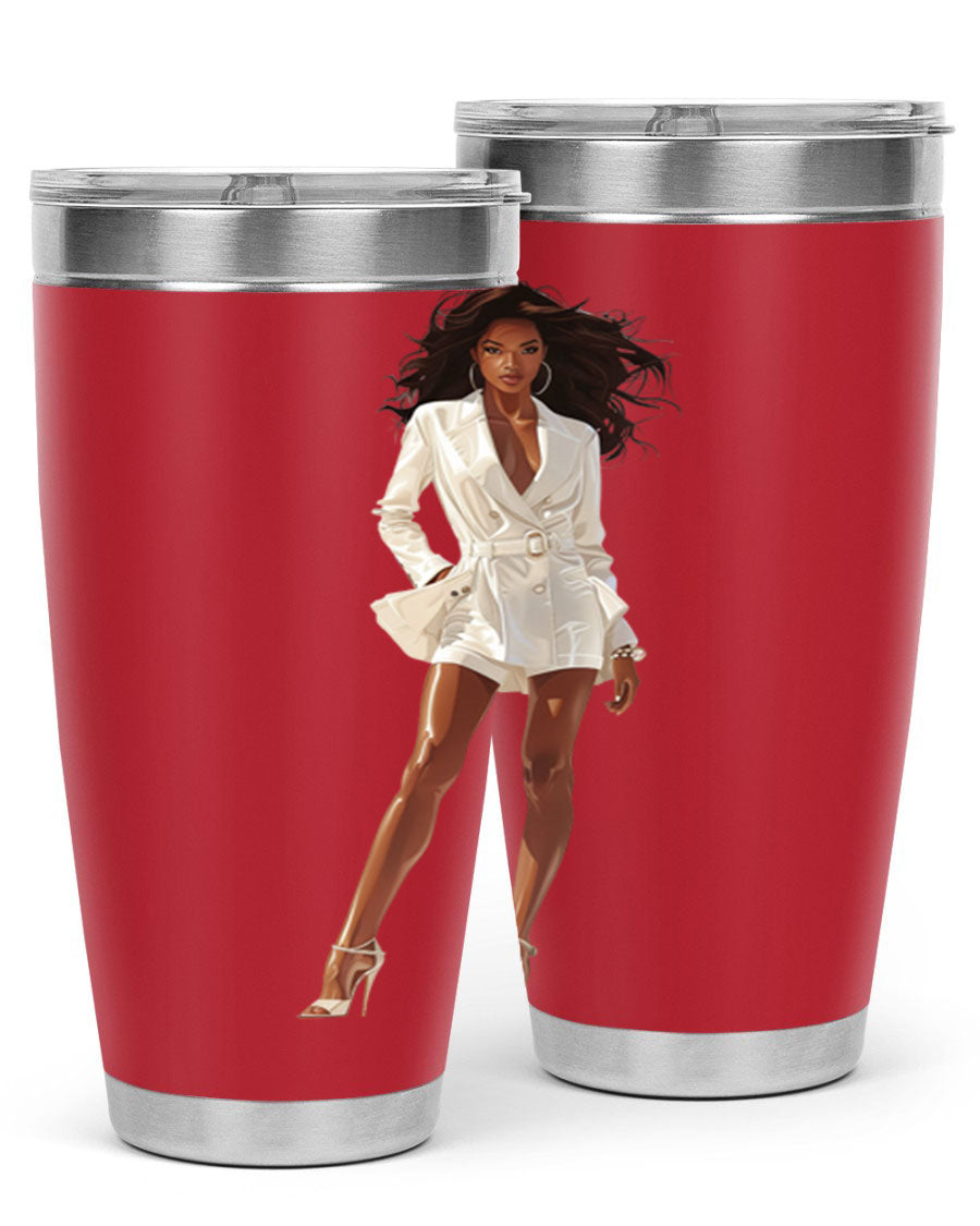 A stylish fashion girl wearing a white cotton tank top, showcasing a trendy and casual look perfect for summer outings.