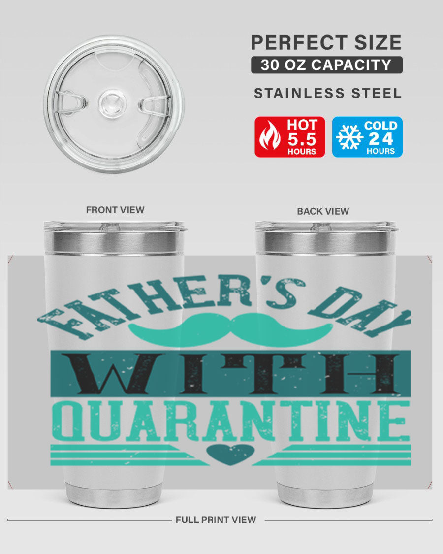 20oz and 30oz stainless steel tumblers for Father's Day, featuring double wall vacuum insulation and a drink-thru lid.