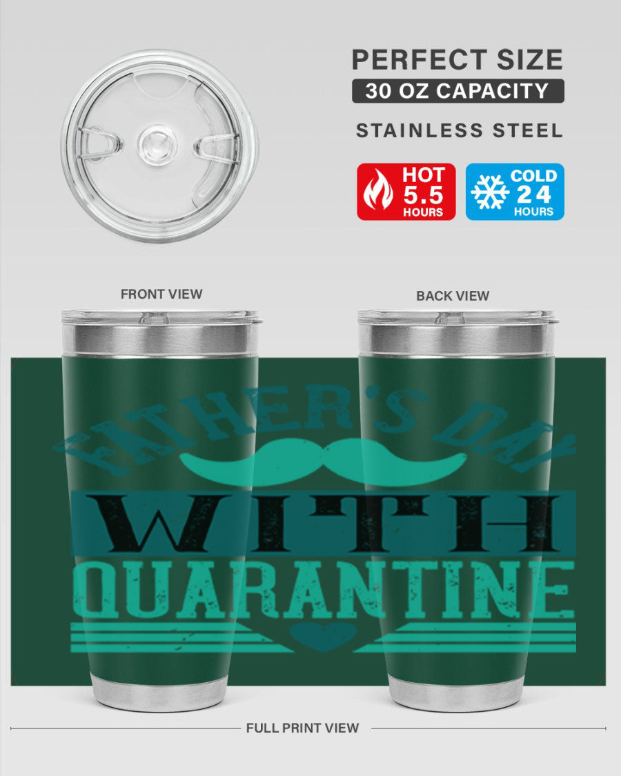 20oz and 30oz stainless steel tumblers for Father's Day, featuring double wall vacuum insulation and a drink-thru lid.