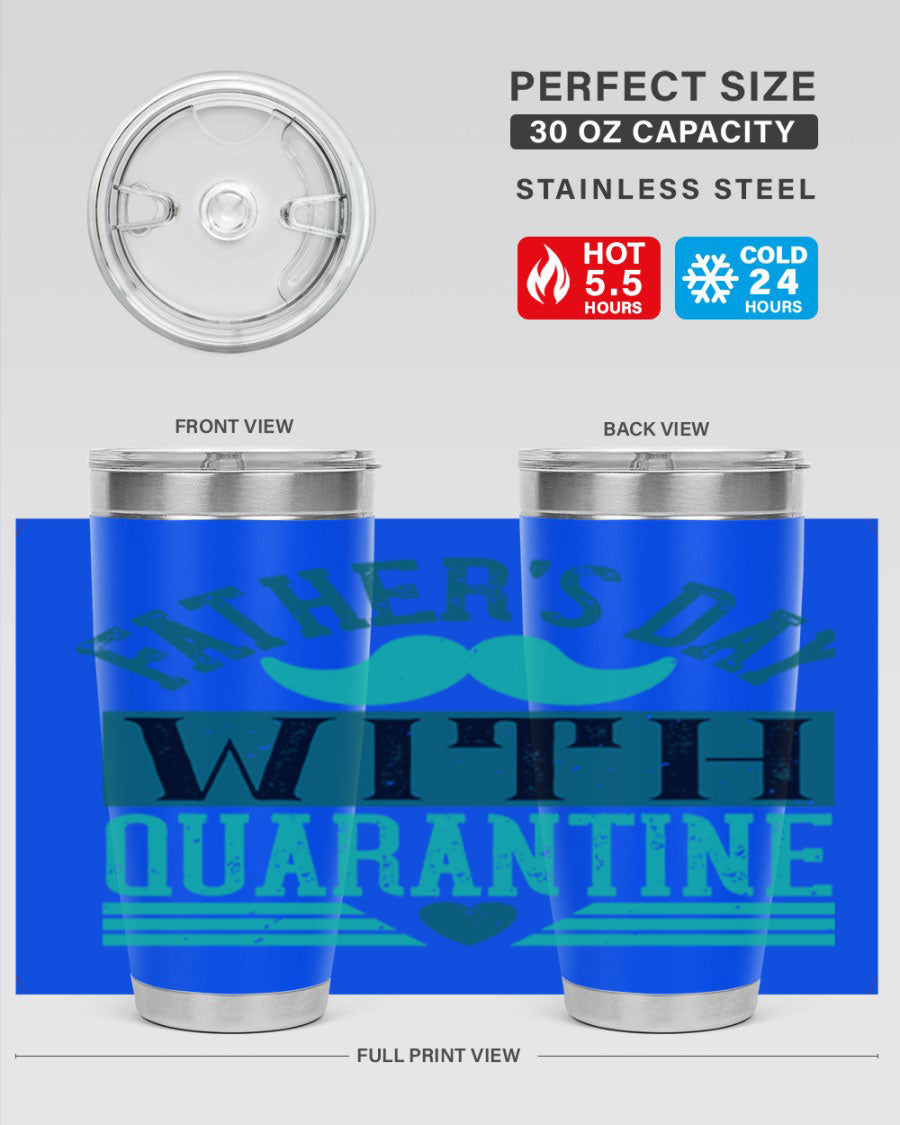 20oz and 30oz stainless steel tumblers for Father's Day, featuring double wall vacuum insulation and a drink-thru lid.