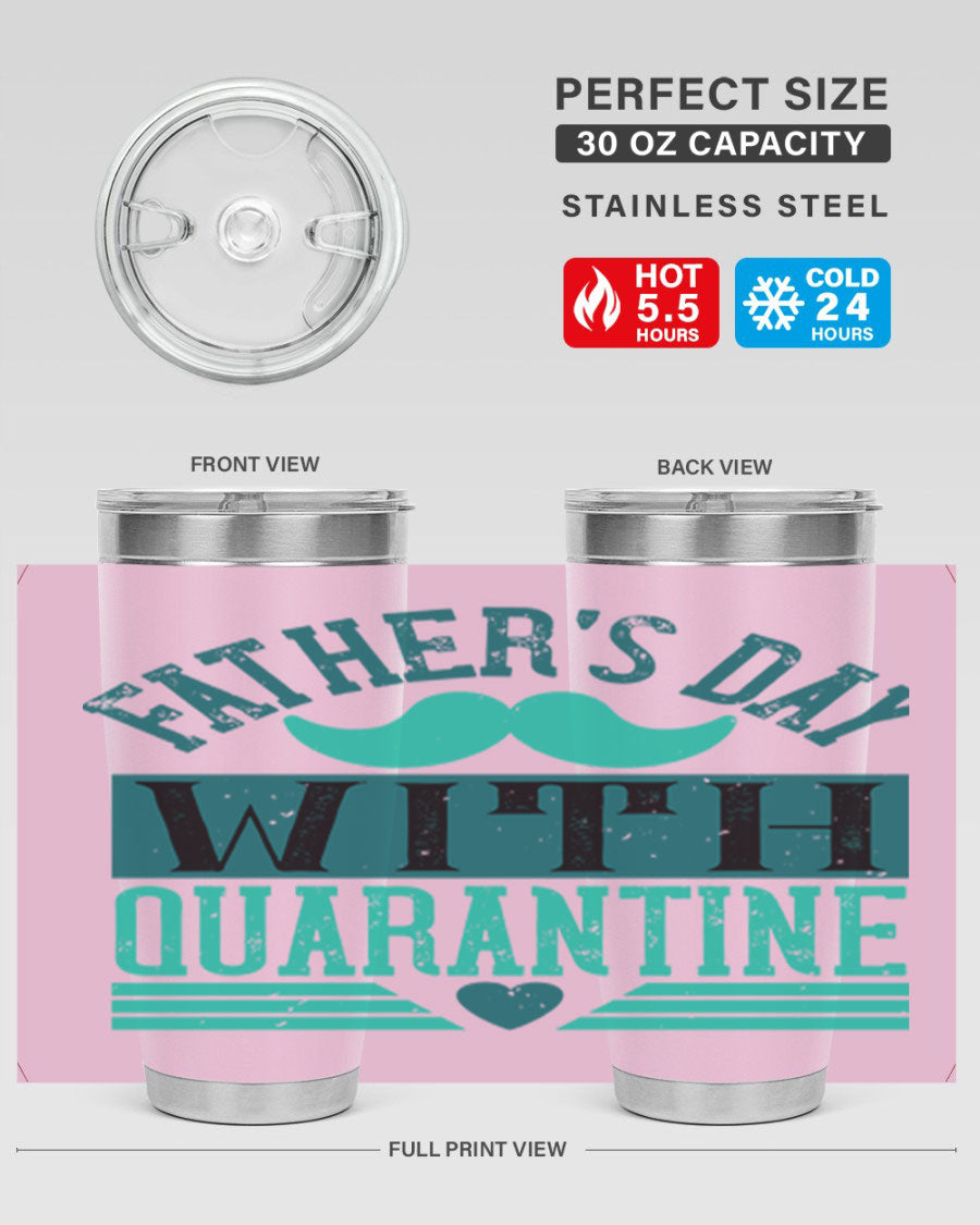 20oz and 30oz stainless steel tumblers for Father's Day, featuring double wall vacuum insulation and a drink-thru lid.