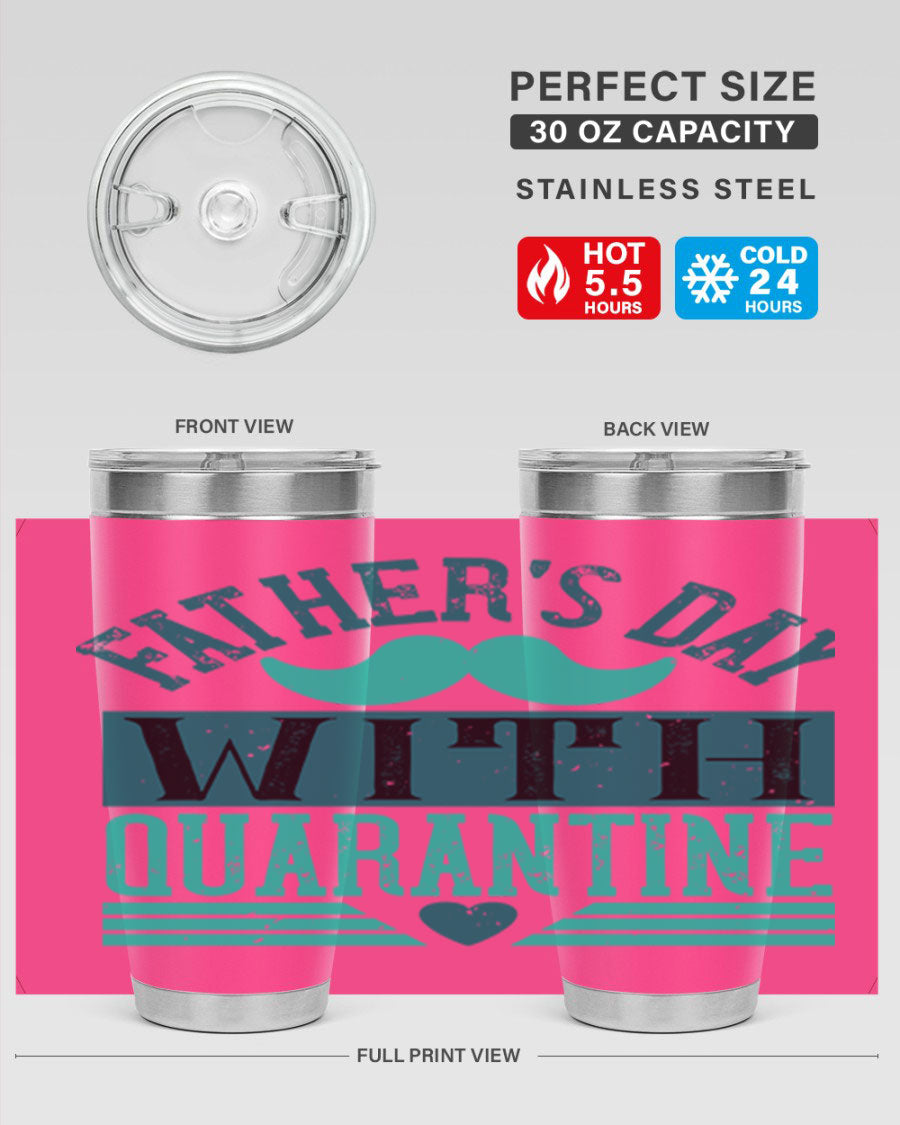 20oz and 30oz stainless steel tumblers for Father's Day, featuring double wall vacuum insulation and a drink-thru lid.