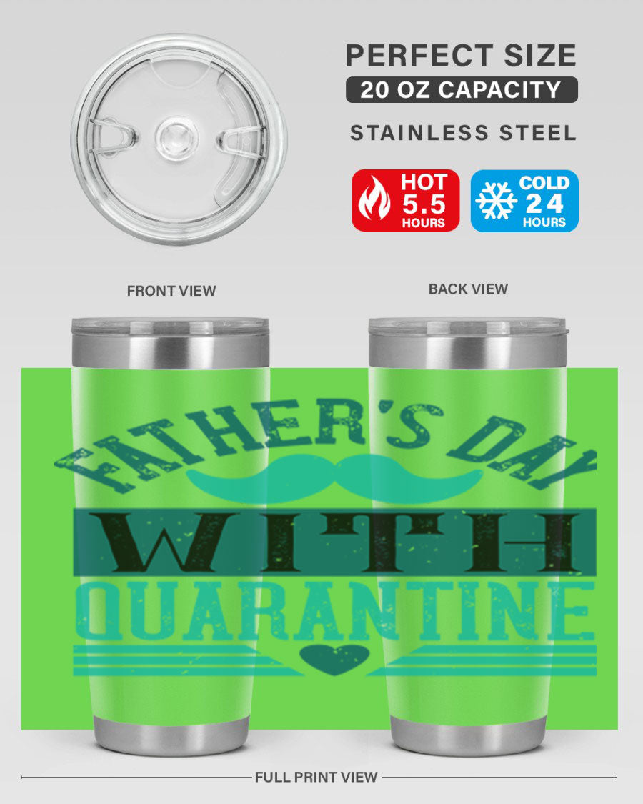 20oz and 30oz stainless steel tumblers for Father's Day, featuring double wall vacuum insulation and a drink-thru lid.