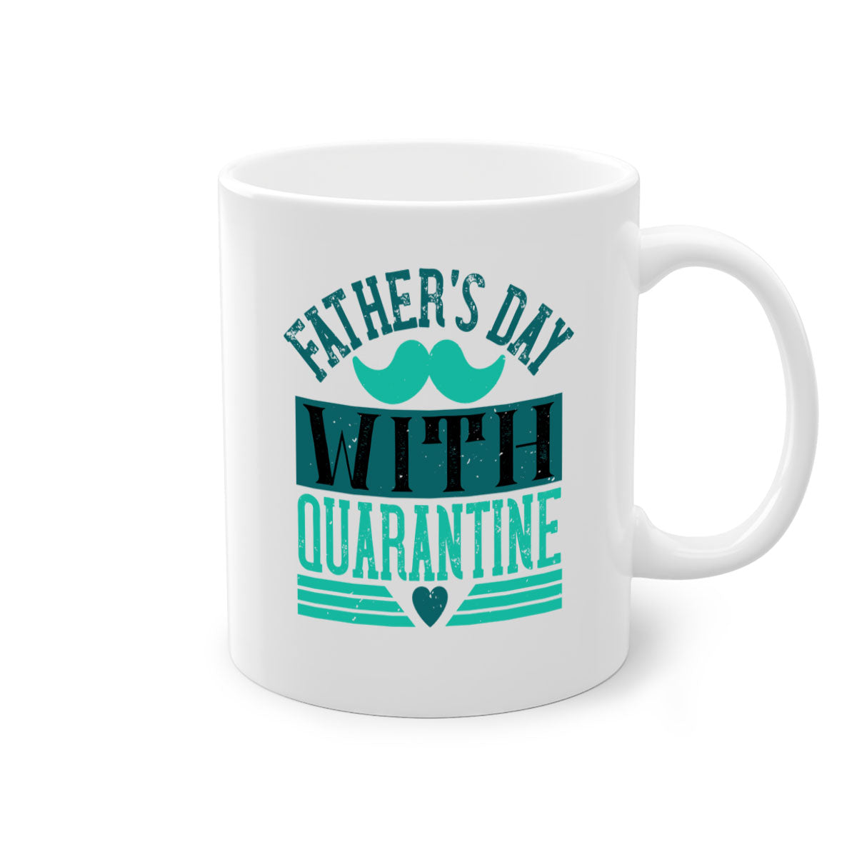 Quarantine 222# Father's Day Mug with colorful handle and glossy finish, available in two sizes.