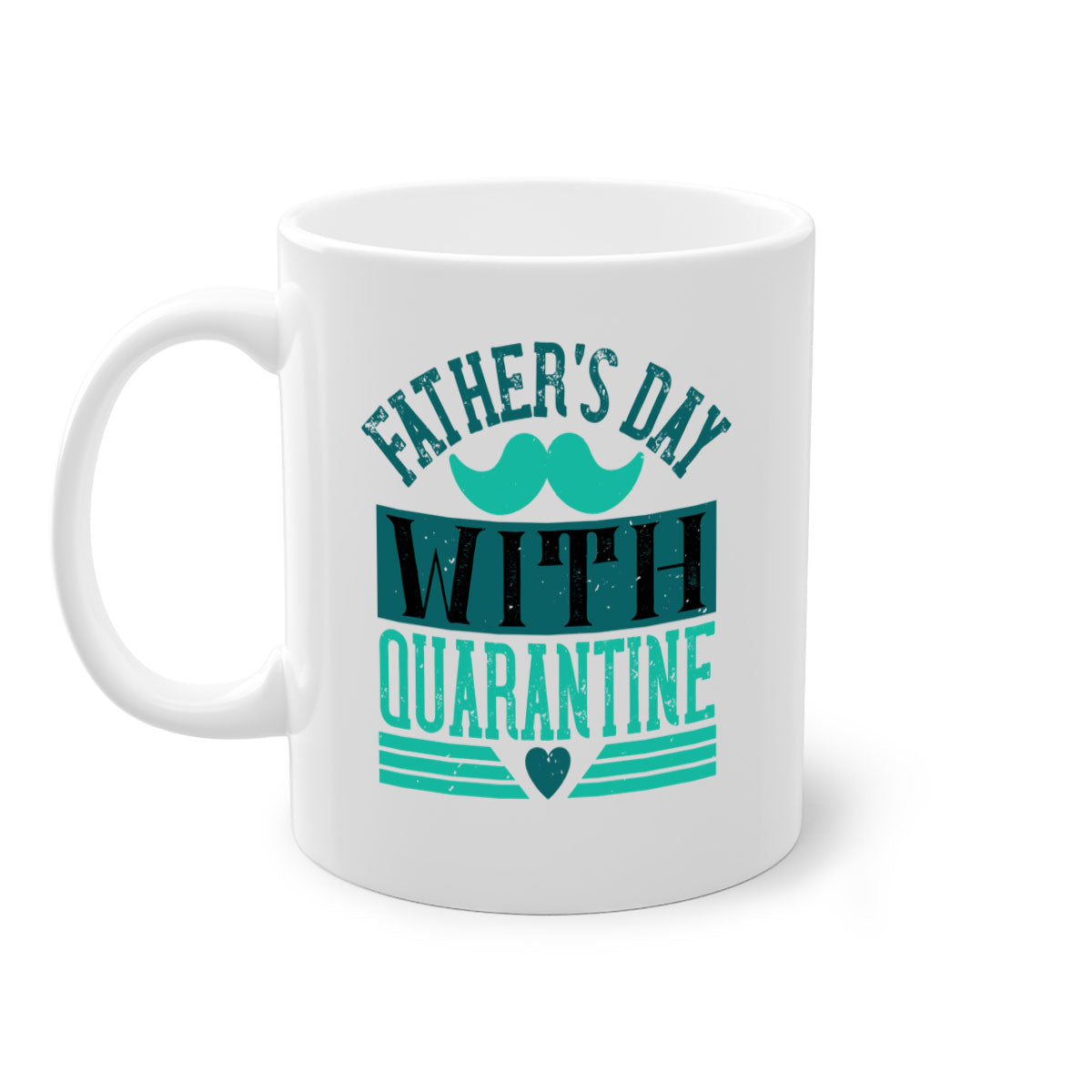 Quarantine 222# Father's Day Mug with colorful handle and glossy finish, available in two sizes.