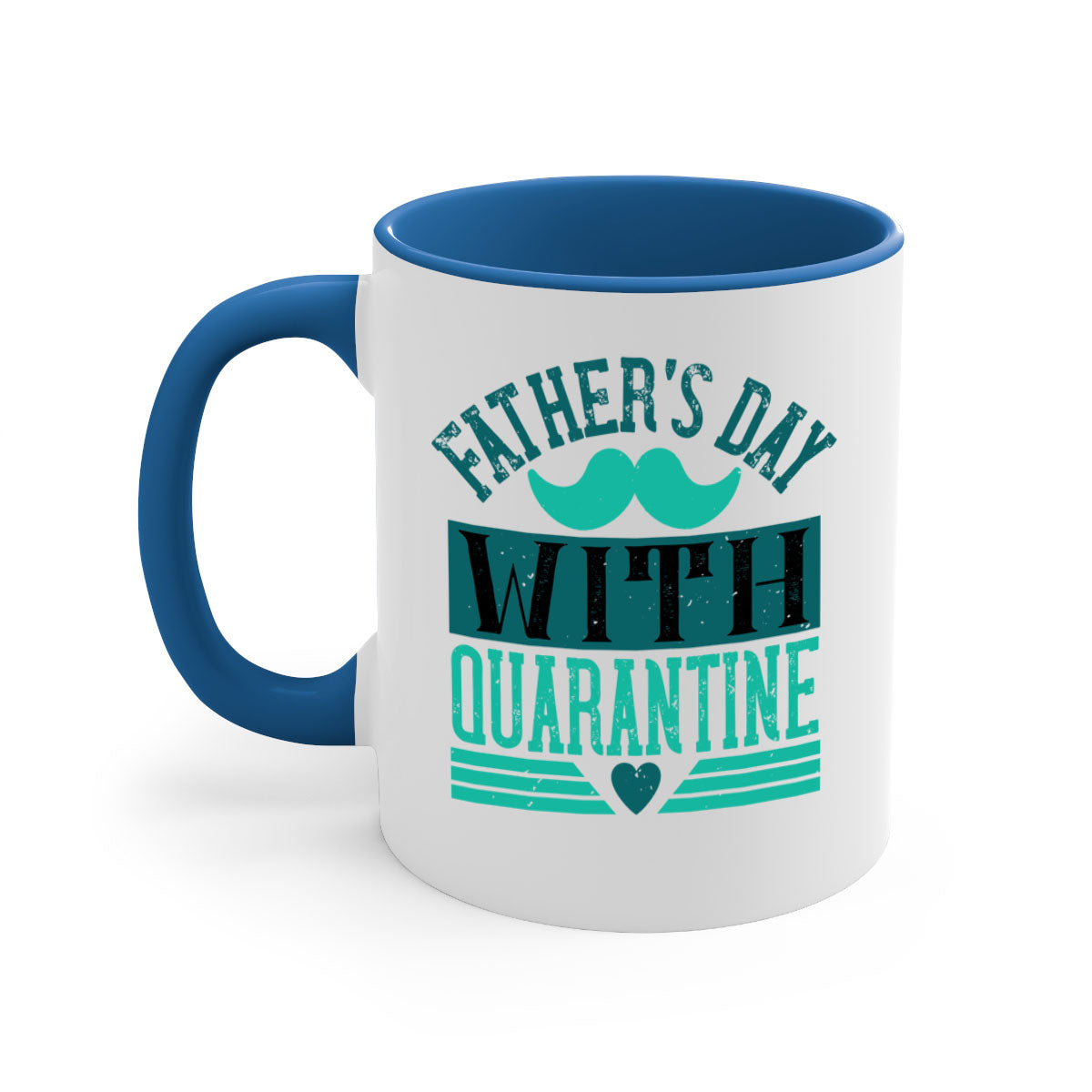 Quarantine 222# Father's Day Mug with colorful handle and glossy finish, available in two sizes.