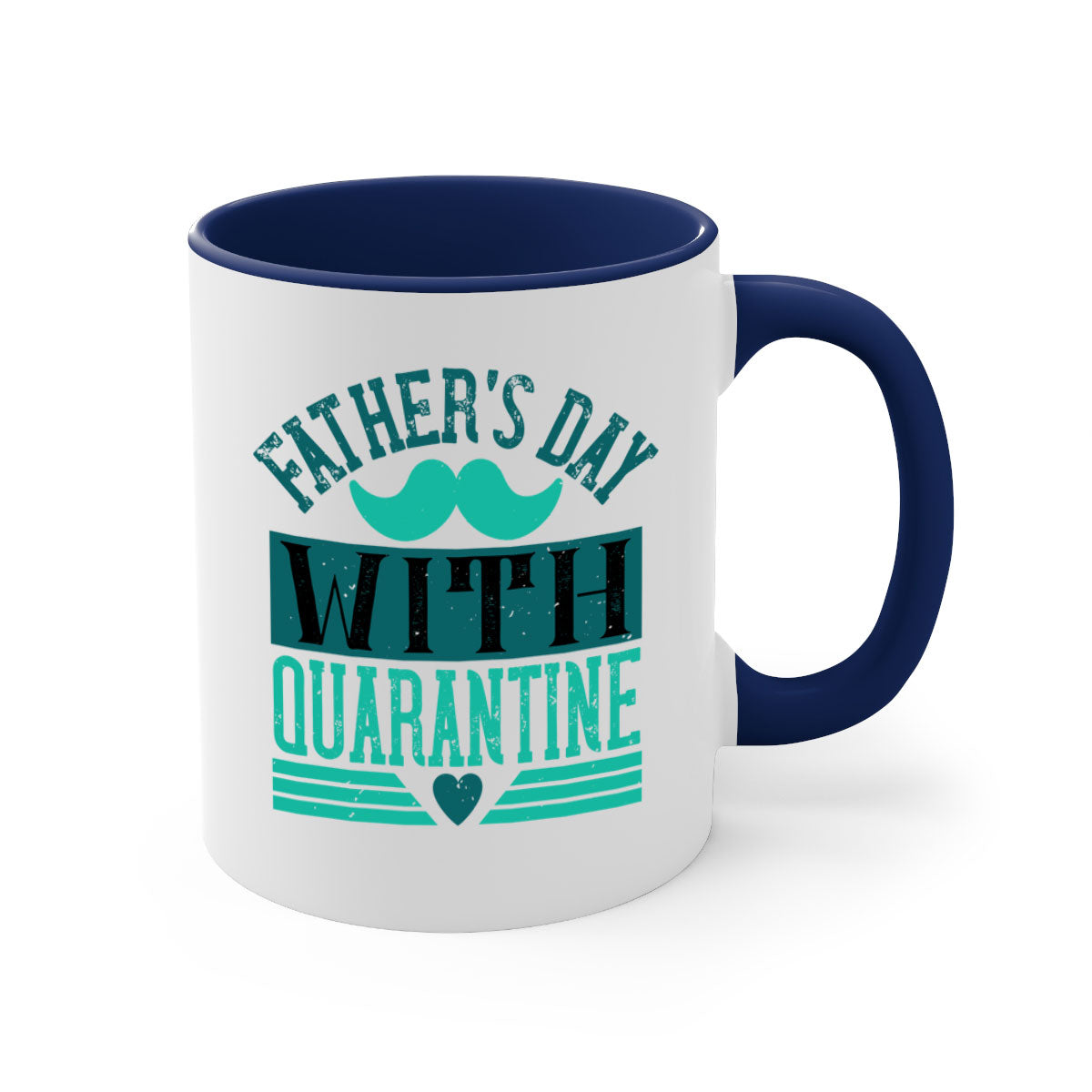 Quarantine 222# Father's Day Mug with colorful handle and glossy finish, available in two sizes.
