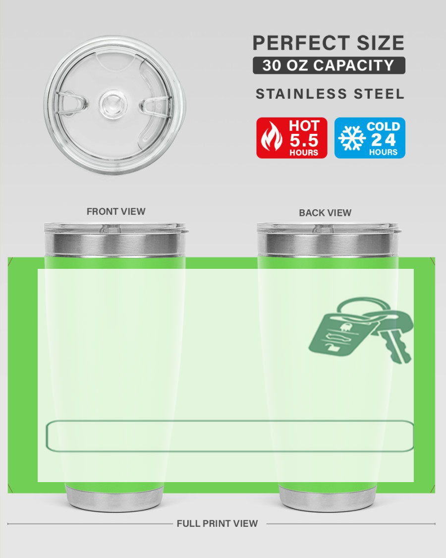 A stylish 20oz and 30oz stainless steel tumbler designed for Father's Day, featuring a double wall vacuum insulation and a drink-thru lid.