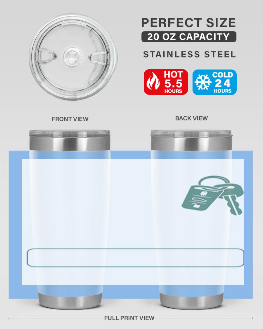 A stylish 20oz and 30oz stainless steel tumbler designed for Father's Day, featuring a double wall vacuum insulation and a drink-thru lid.