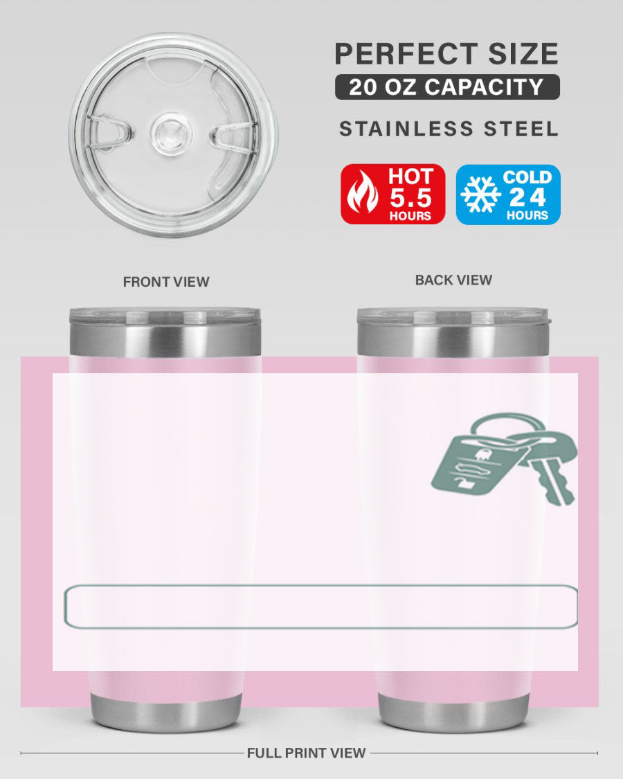 A stylish 20oz and 30oz stainless steel tumbler designed for Father's Day, featuring a double wall vacuum insulation and a drink-thru lid.