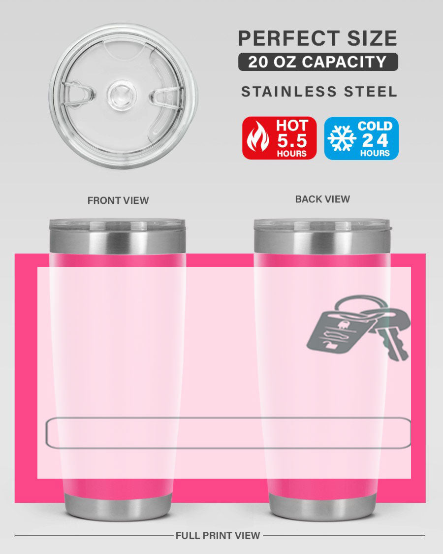 A stylish 20oz and 30oz stainless steel tumbler designed for Father's Day, featuring a double wall vacuum insulation and a drink-thru lid.