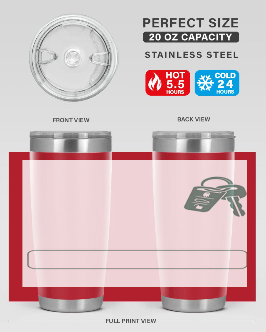 A stylish 20oz and 30oz stainless steel tumbler designed for Father's Day, featuring a double wall vacuum insulation and a drink-thru lid.