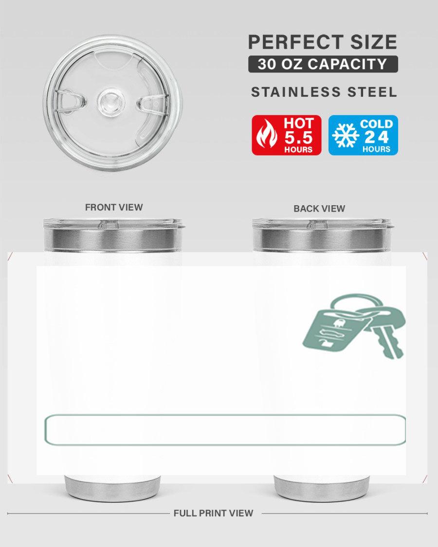 A stylish 20oz and 30oz stainless steel tumbler designed for Father's Day, featuring a double wall vacuum insulation and a drink-thru lid.