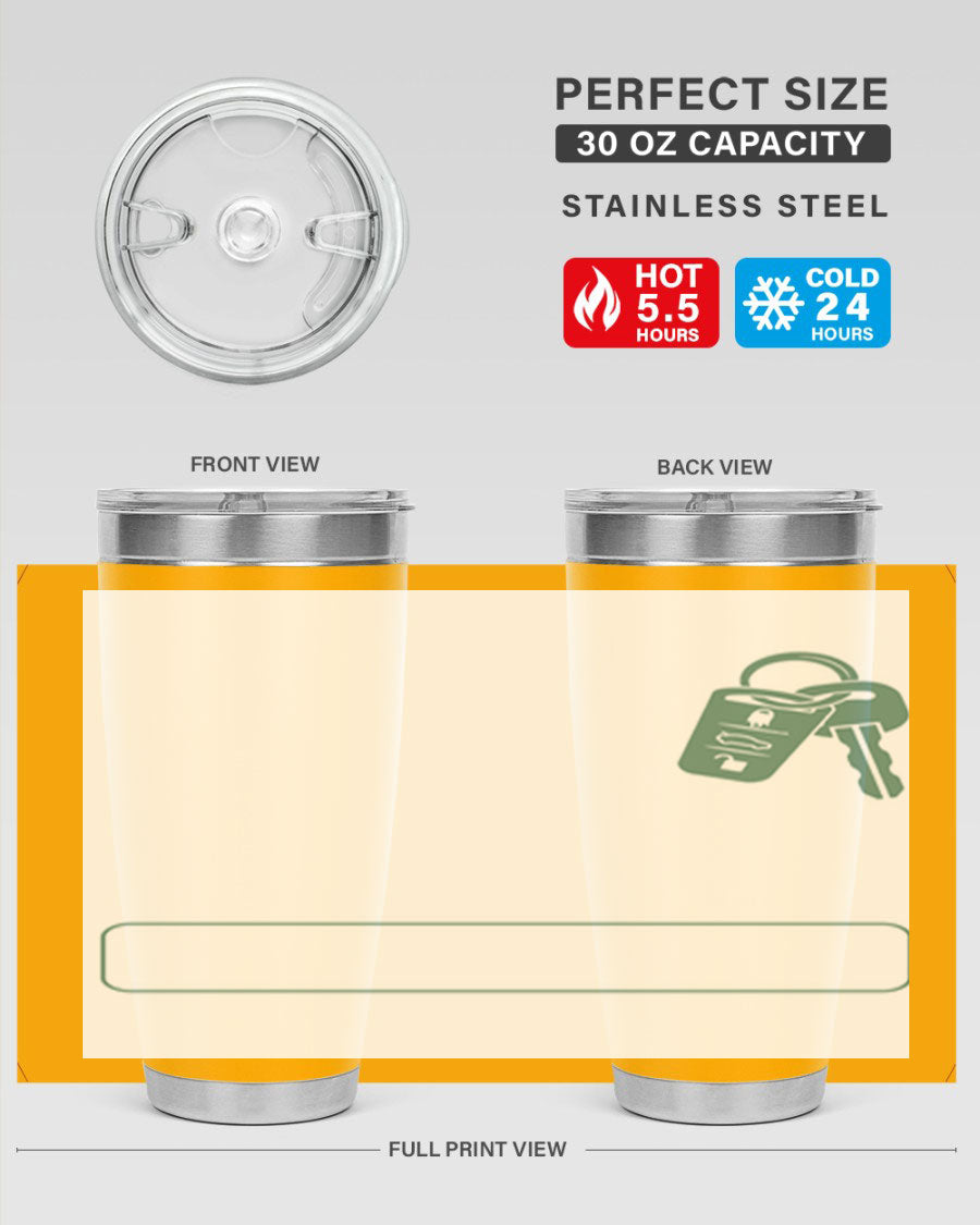 A stylish 20oz and 30oz stainless steel tumbler designed for Father's Day, featuring a double wall vacuum insulation and a drink-thru lid.