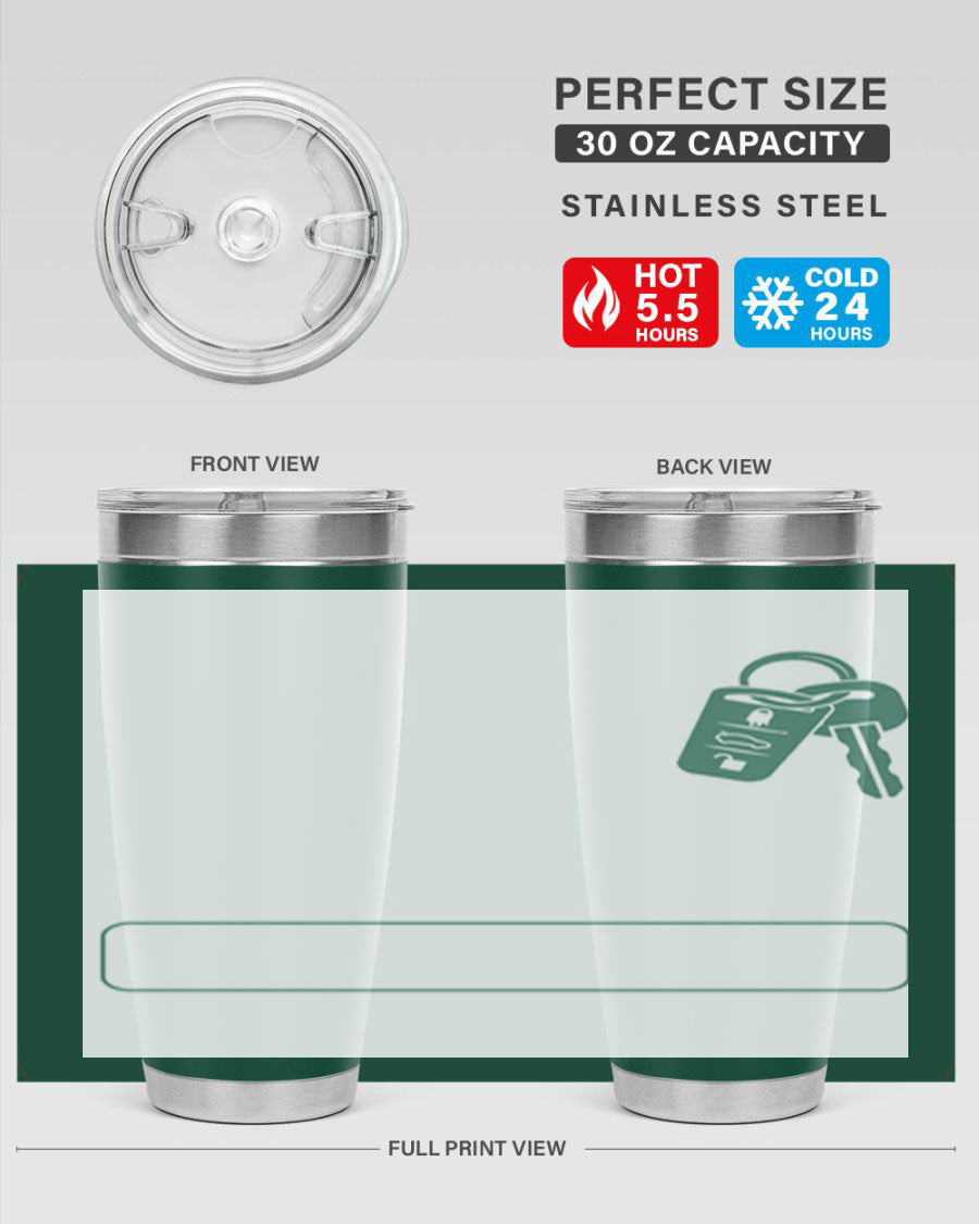 A stylish 20oz and 30oz stainless steel tumbler designed for Father's Day, featuring a double wall vacuum insulation and a drink-thru lid.