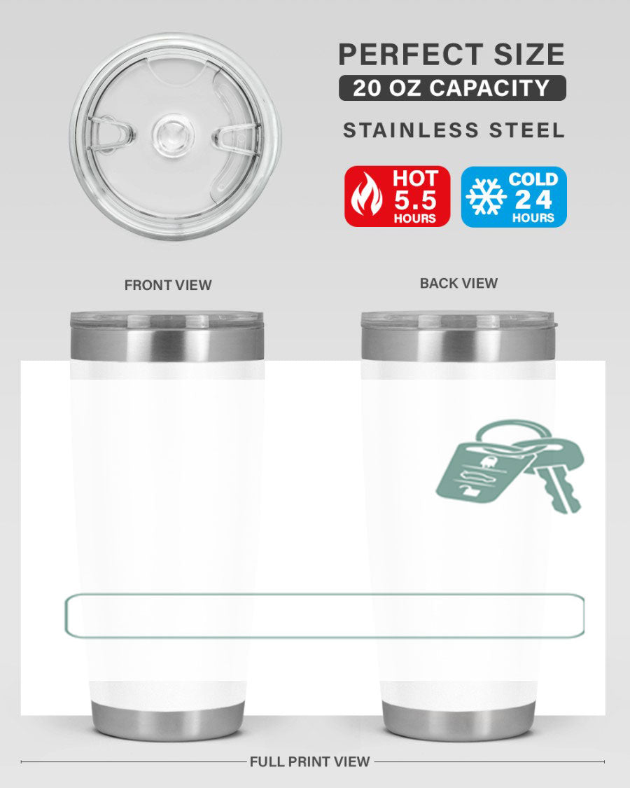 A stylish 20oz and 30oz stainless steel tumbler designed for Father's Day, featuring a double wall vacuum insulation and a drink-thru lid.