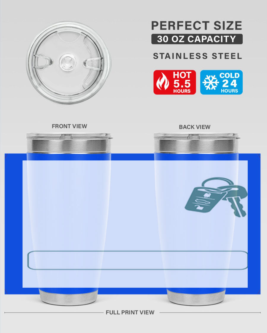 A stylish 20oz and 30oz stainless steel tumbler designed for Father's Day, featuring a double wall vacuum insulation and a drink-thru lid.