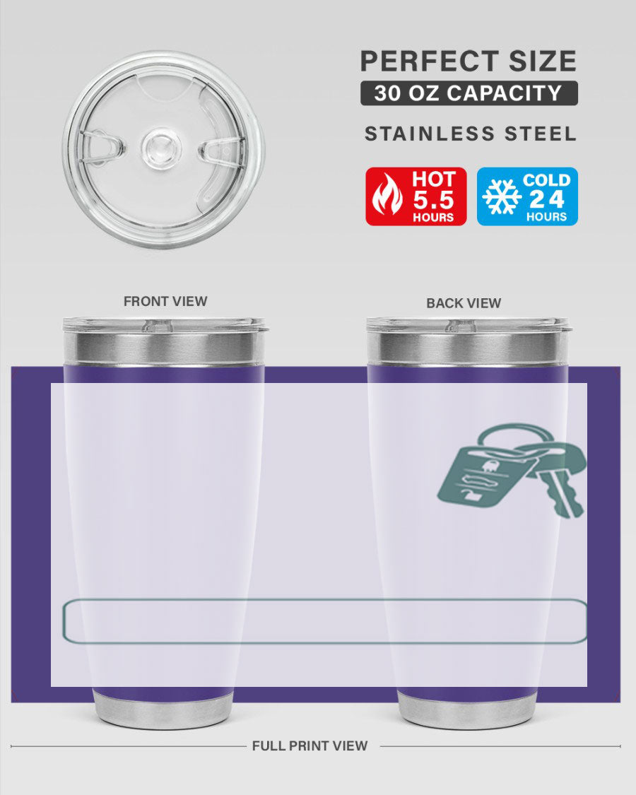 A stylish 20oz and 30oz stainless steel tumbler designed for Father's Day, featuring a double wall vacuum insulation and a drink-thru lid.