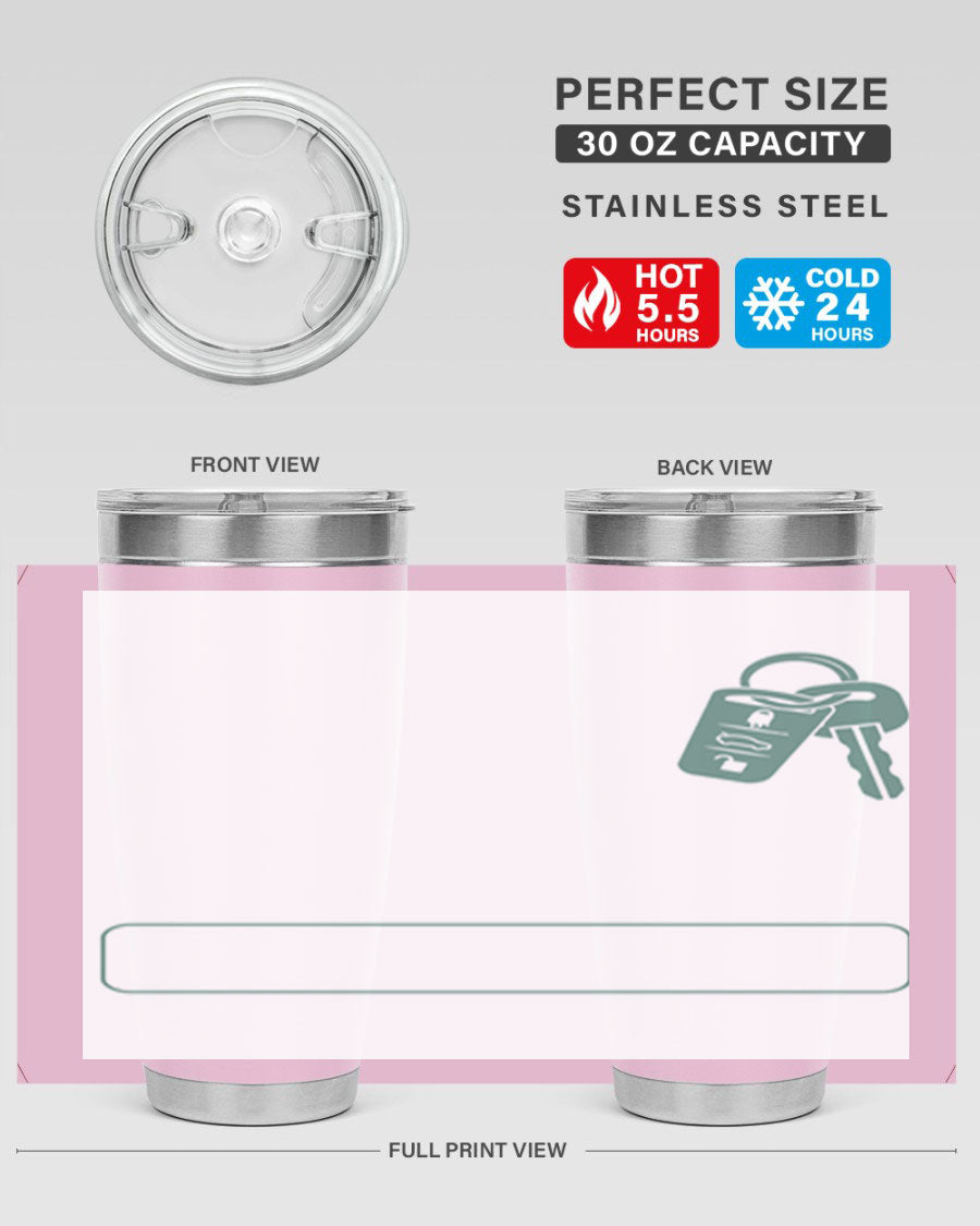 A stylish 20oz and 30oz stainless steel tumbler designed for Father's Day, featuring a double wall vacuum insulation and a drink-thru lid.