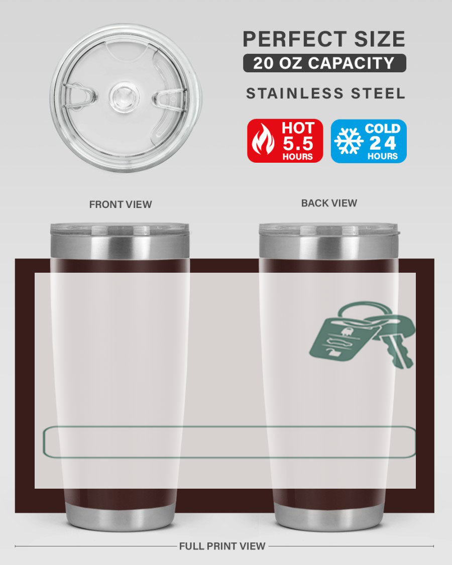 A stylish 20oz and 30oz stainless steel tumbler designed for Father's Day, featuring a double wall vacuum insulation and a drink-thru lid.