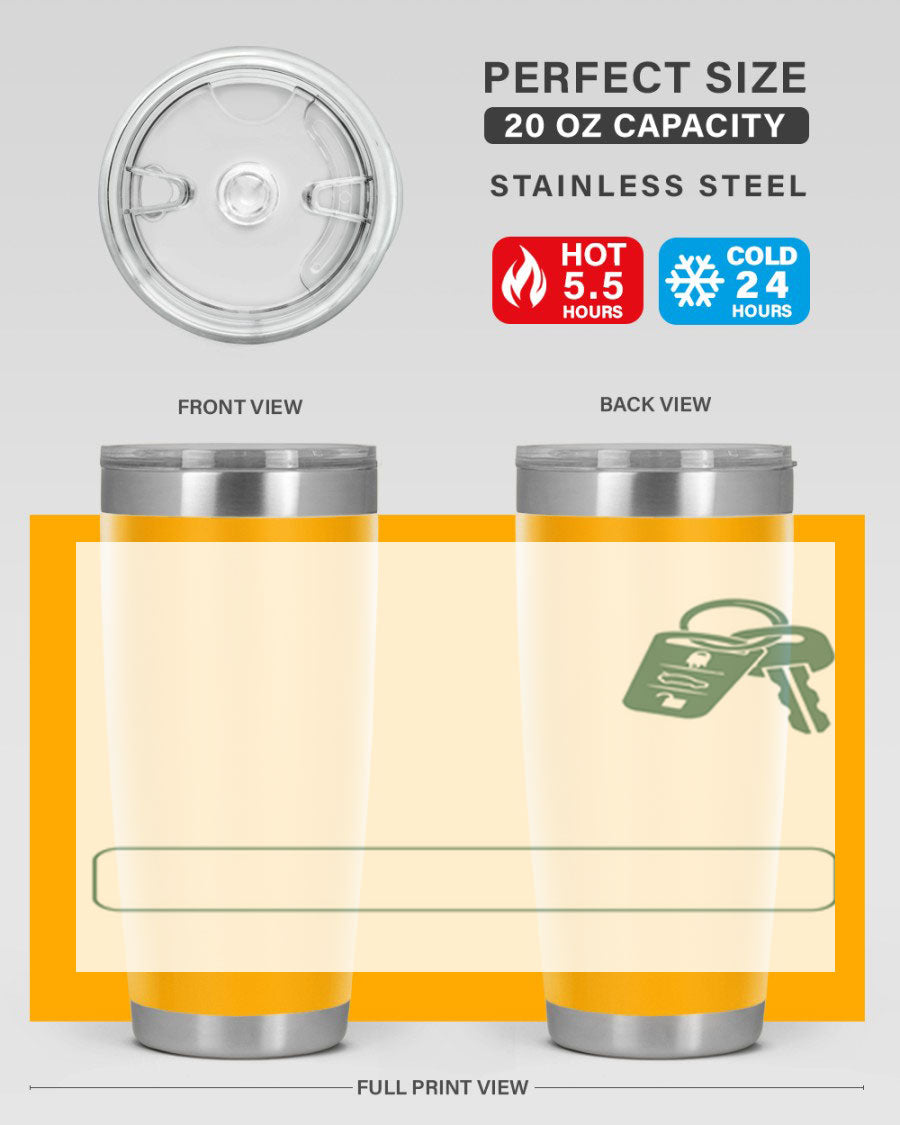 A stylish 20oz and 30oz stainless steel tumbler designed for Father's Day, featuring a double wall vacuum insulation and a drink-thru lid.