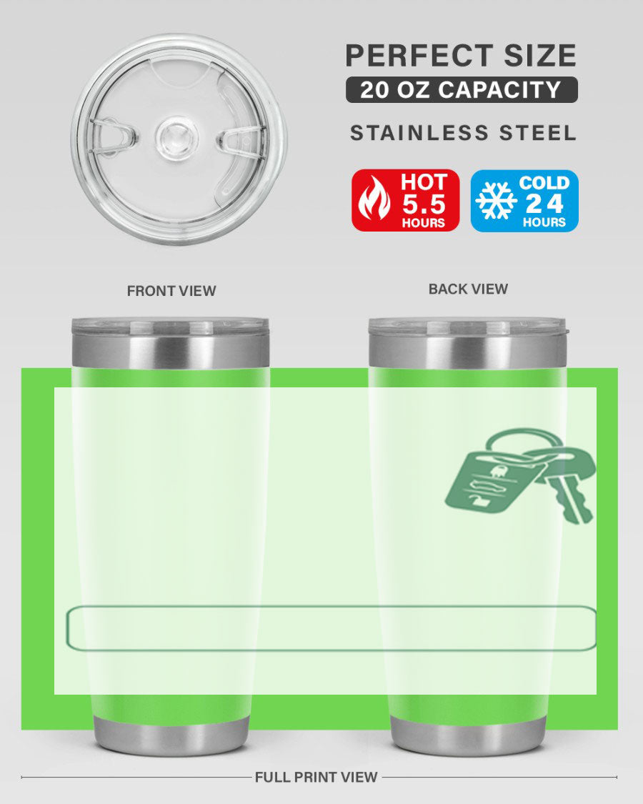 A stylish 20oz and 30oz stainless steel tumbler designed for Father's Day, featuring a double wall vacuum insulation and a drink-thru lid.