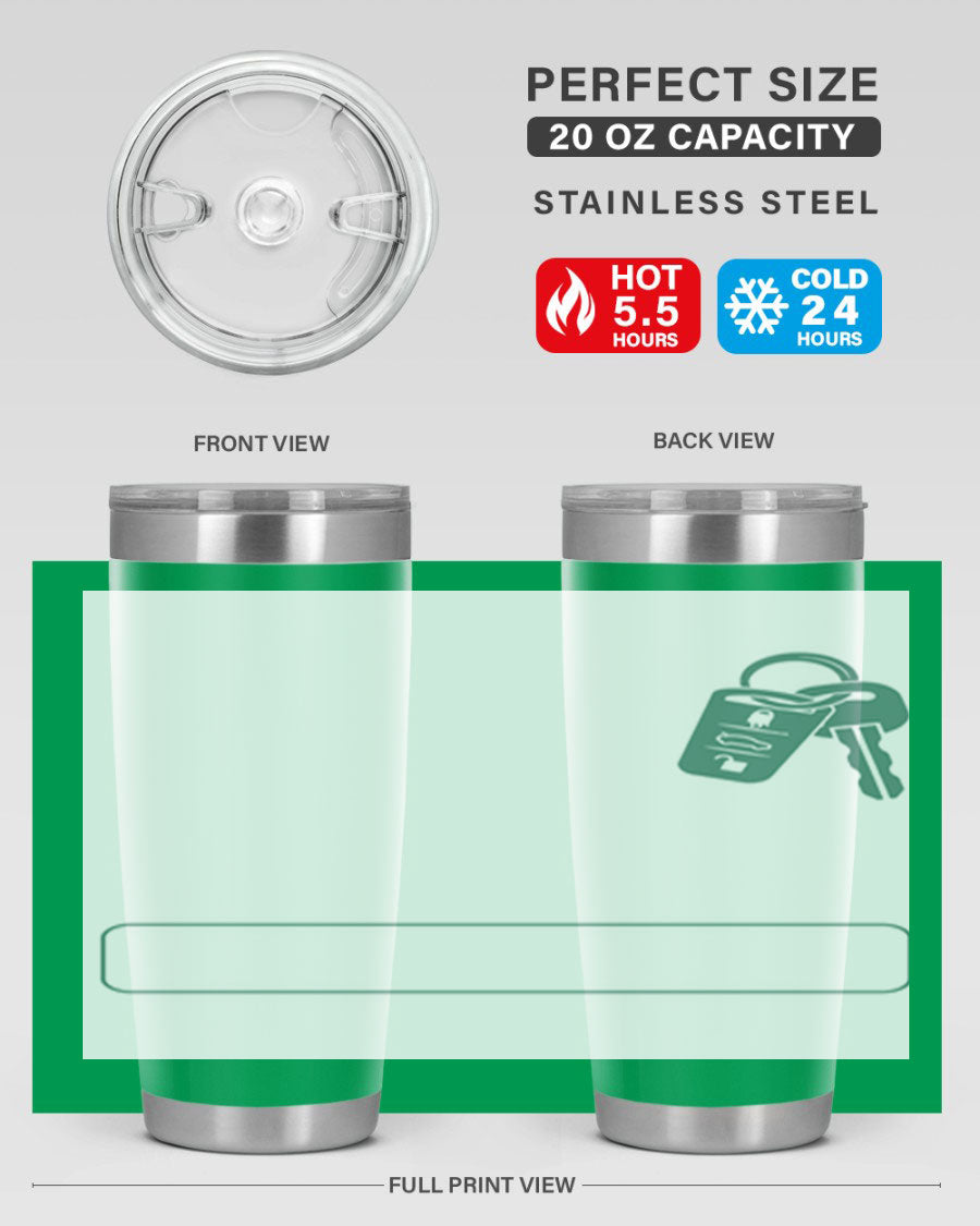 A stylish 20oz and 30oz stainless steel tumbler designed for Father's Day, featuring a double wall vacuum insulation and a drink-thru lid.