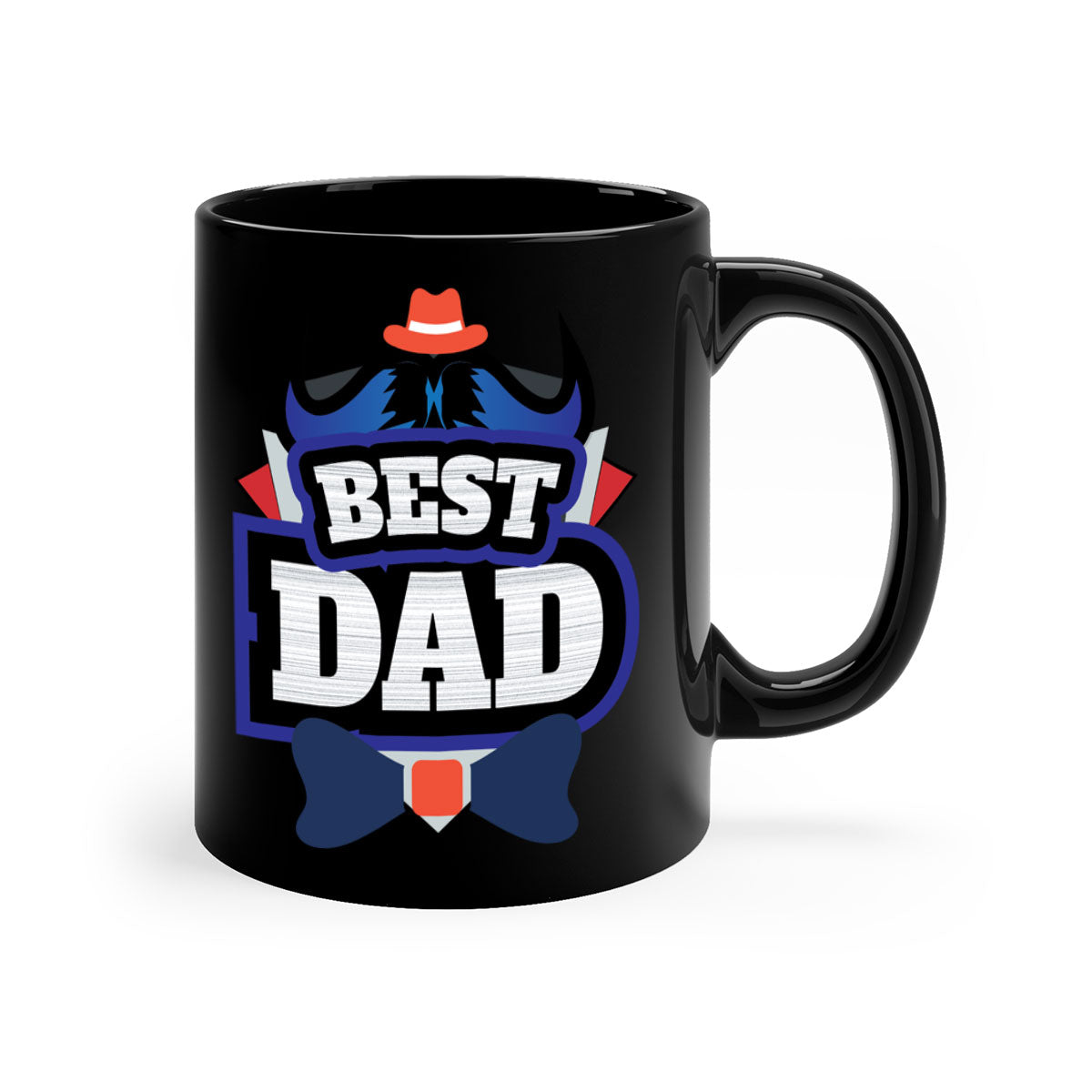 Two-tone ceramic coffee mug with colored handle and glossy finish, perfect for Father's Day gifts.