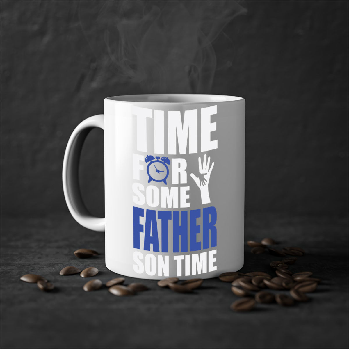 fathertransperntpng 129# Mug with colorful handle and glossy finish, available in multiple colors and sizes.