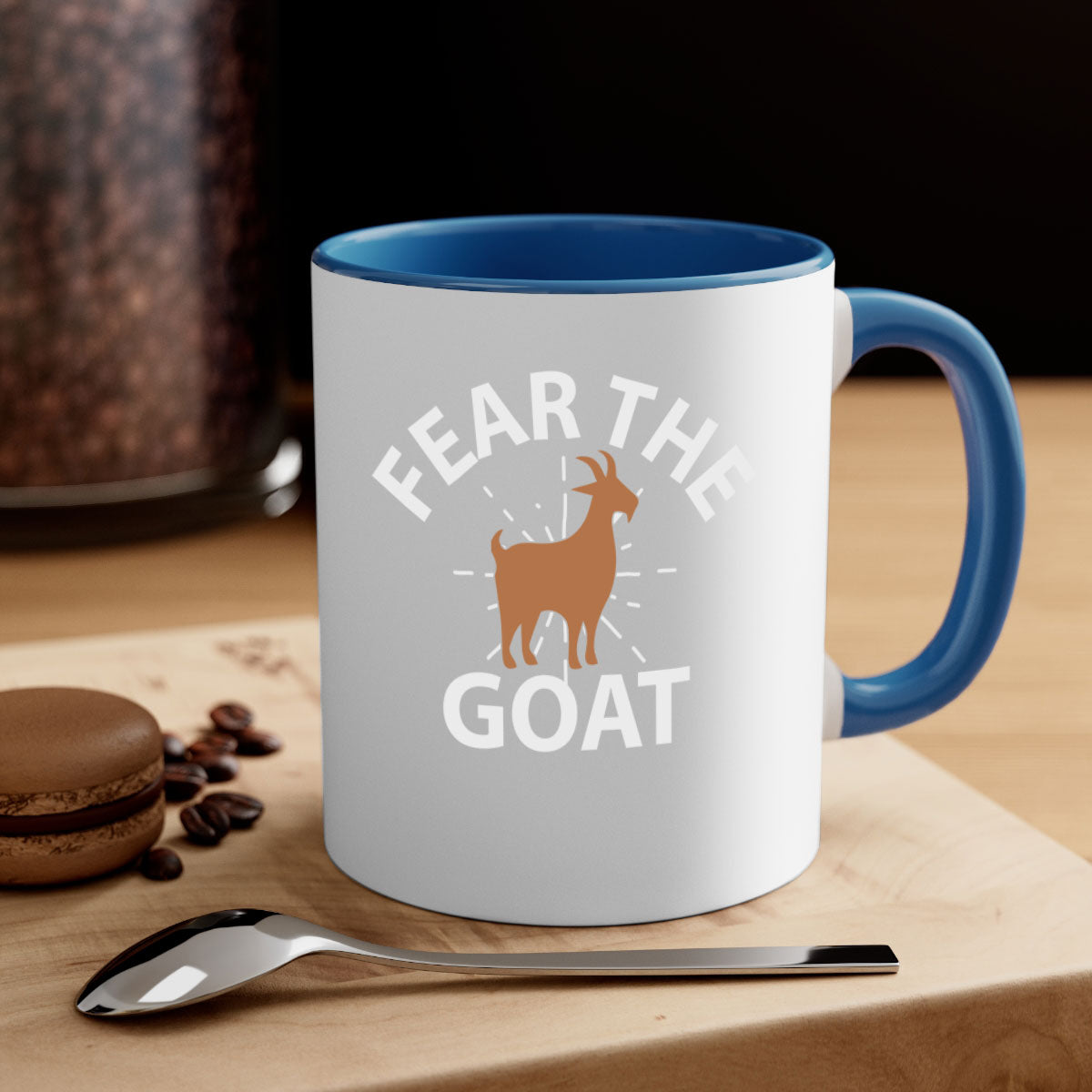 Fear the Goat Style 4# Mug featuring a two-tone design with a colored handle and glossy finish, available in multiple colors.