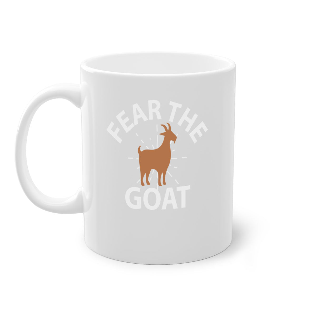 Fear the Goat Style 4# Mug featuring a two-tone design with a colored handle and glossy finish, available in multiple colors.
