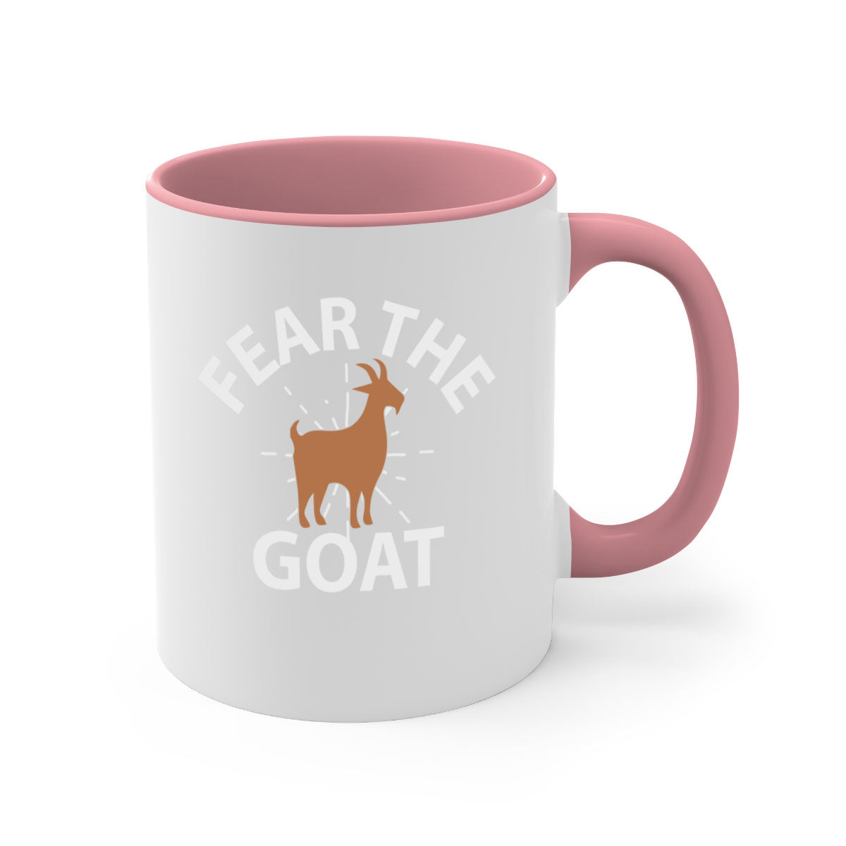 Fear the Goat Style 4# Mug featuring a two-tone design with a colored handle and glossy finish, available in multiple colors.