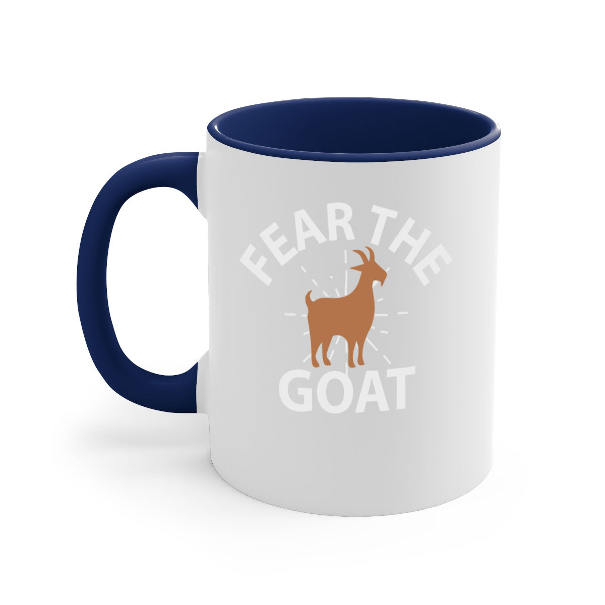 Fear the Goat Style 4# Mug featuring a two-tone design with a colored handle and glossy finish, available in multiple colors.