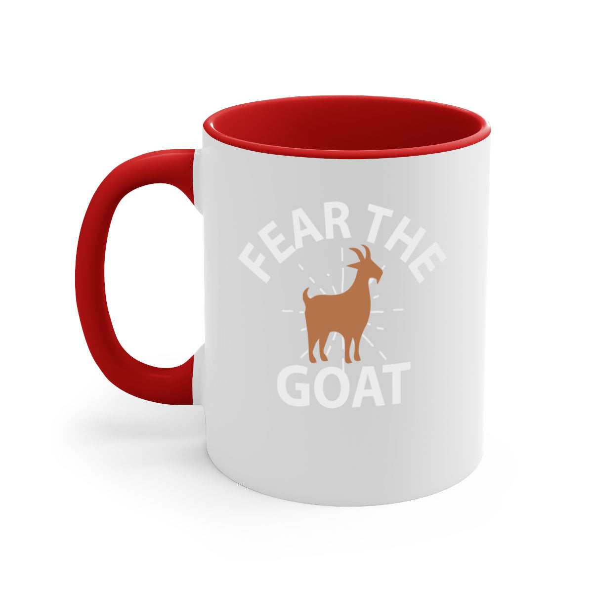 Fear the Goat Style 4# Mug featuring a two-tone design with a colored handle and glossy finish, available in multiple colors.