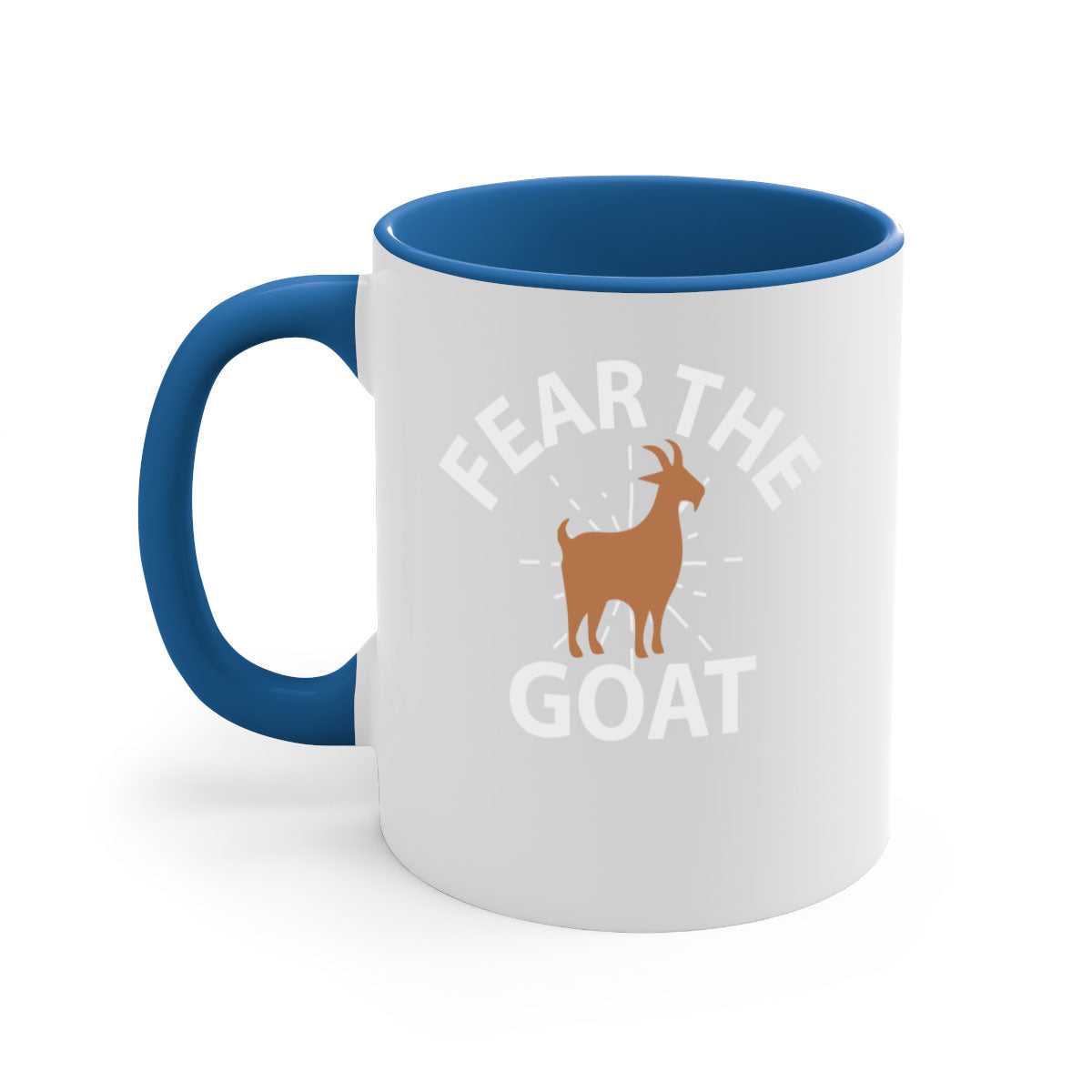 Fear the Goat Style 4# Mug featuring a two-tone design with a colored handle and glossy finish, available in multiple colors.