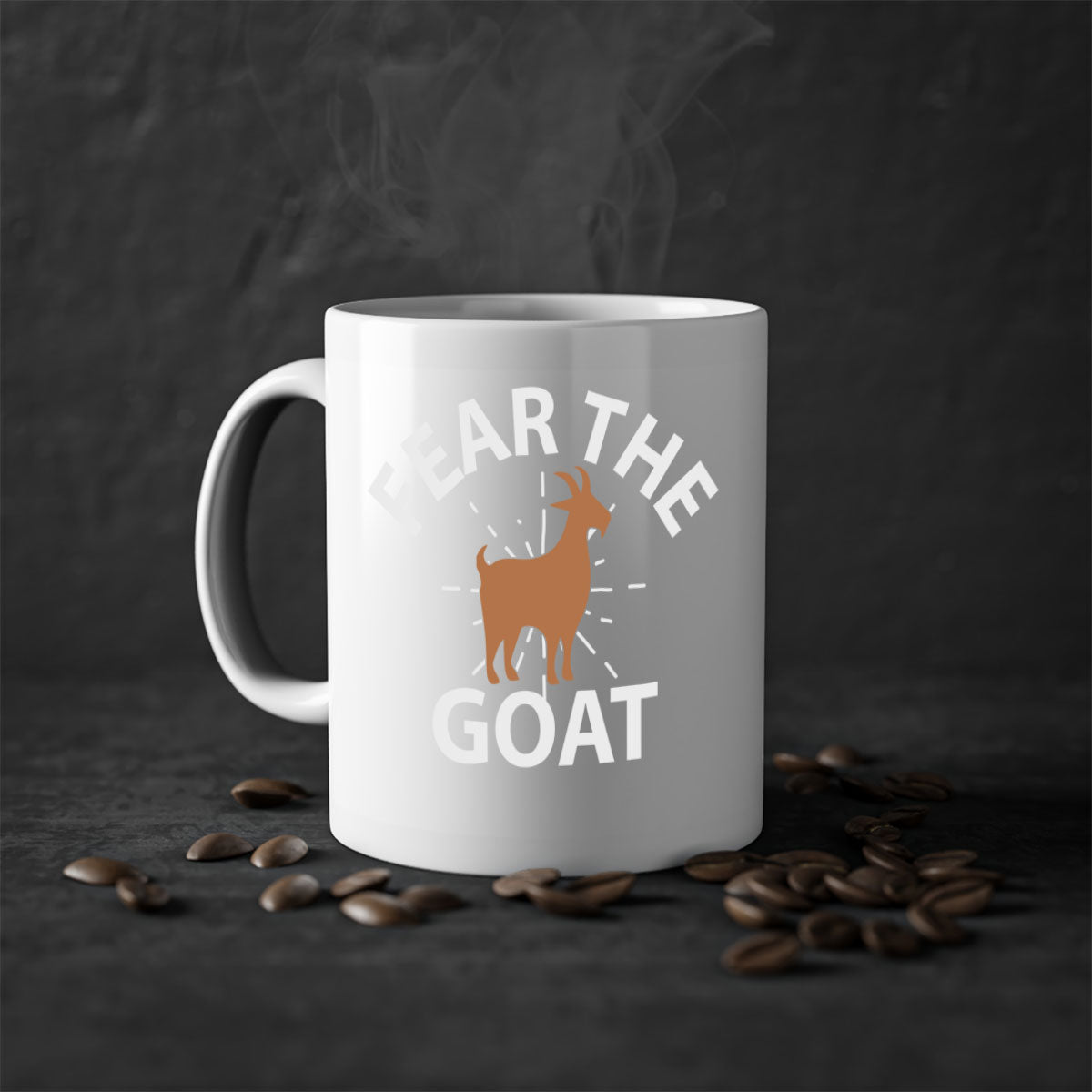 Fear the Goat Style 4# Mug featuring a two-tone design with a colored handle and glossy finish, available in multiple colors.