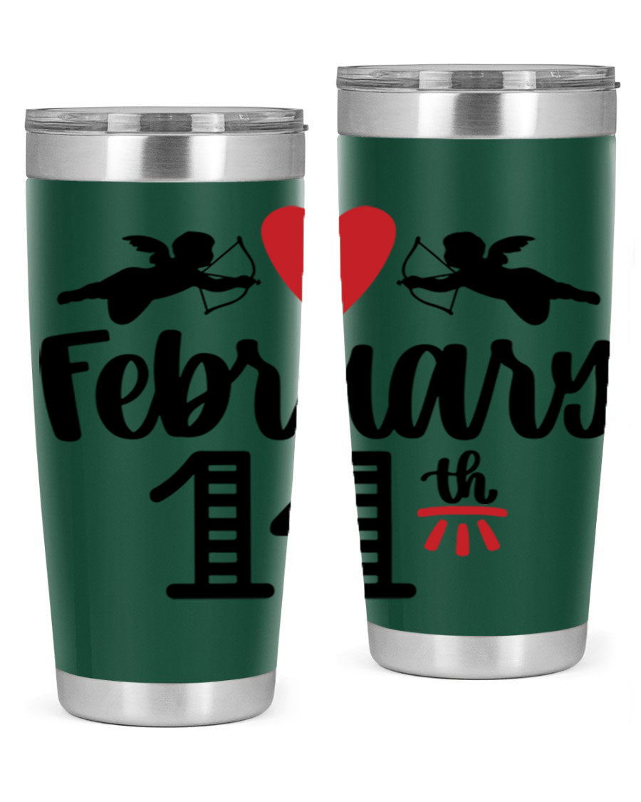 A stylish 20oz and 30oz stainless steel tumbler with a press-in lid, perfect for Valentine's Day drinks.