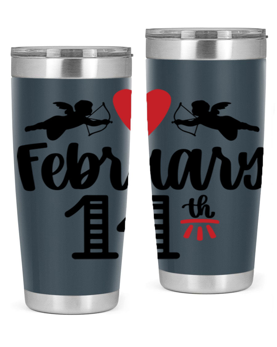 A stylish 20oz and 30oz stainless steel tumbler with a press-in lid, perfect for Valentine's Day drinks.