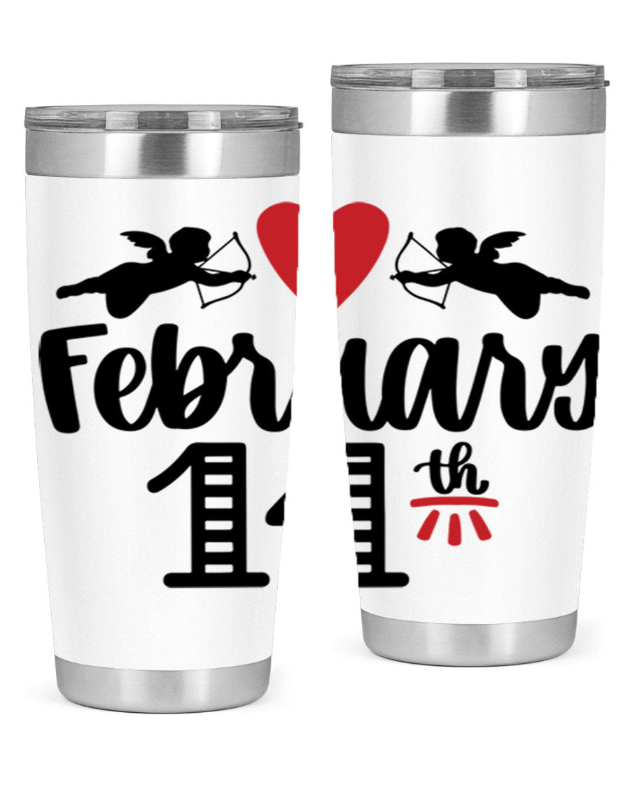 A stylish 20oz and 30oz stainless steel tumbler with a press-in lid, perfect for Valentine's Day drinks.